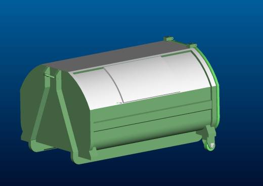 小型环卫收集车拉箱机构3D模型缩略图